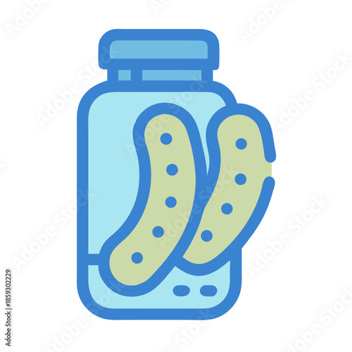 Jar of pickled cucumbers icon vector design isolated