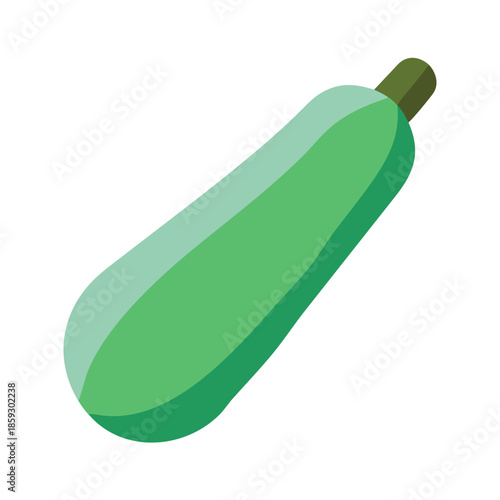 Stylized zucchini illustration on a white background for design