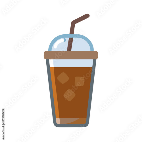 Iced coffee vector graphic on white background illustration
