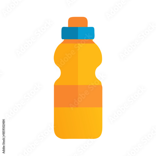 Graphic Orange Water Bottle Design on a white background