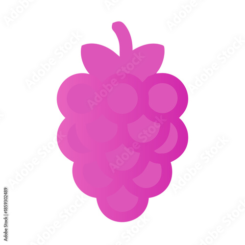 Stylized pink raspberry illustration on white background for stock
