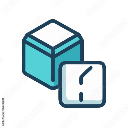Abstract Isometric Shapes with Cube and Clock, Time Concept