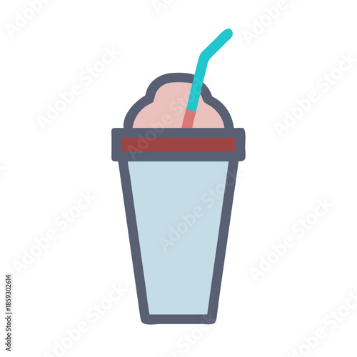 Stylized icon of smoothie beverage on white background