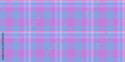 Isolation vector fabric plaid, handsome check seamless tartan. Checks texture background textile pattern in blue and purple colors.