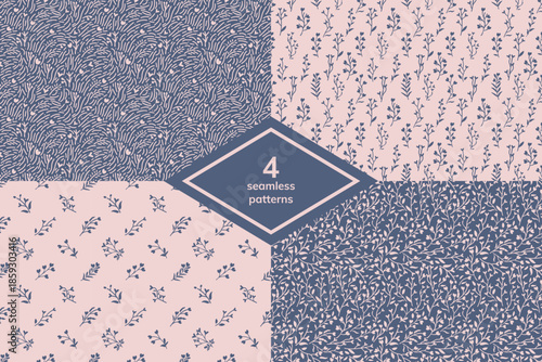 Seamless vector decorative patterns set