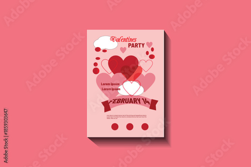 Realistic valentine's day flyer ,poster cover template