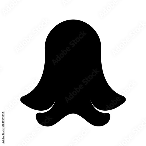 Simple black cartoon vector image of an amorphous ghostlike shape