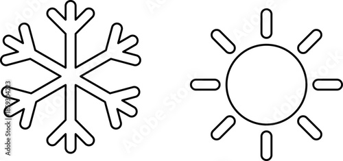 Snowflake and sun illustration