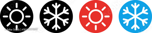 Weather symbols representing sun and snow