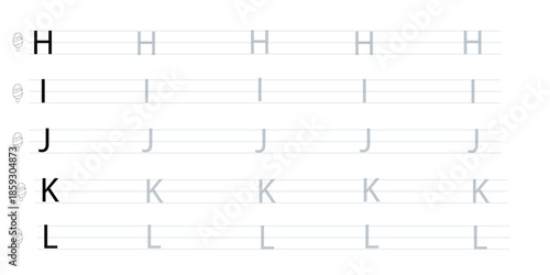 Alphabet handwriting practice worksheet
