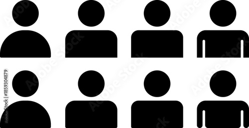 Group of eight silhouetted figures