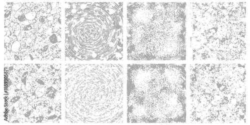 A collection of eight abstract grunge and distressed textures with various patterns