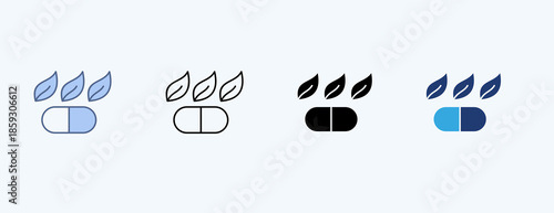 Herbal Multiple Icon Illustration Vector