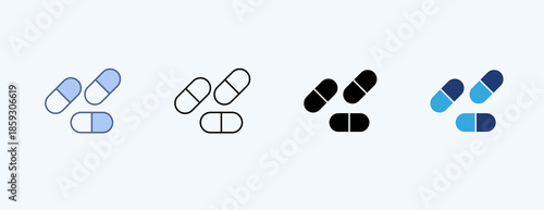 Capsule Multiple Icon Illustration Vector