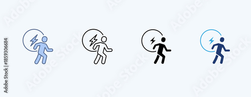 Energetic Multiple Icon Illustration Vector