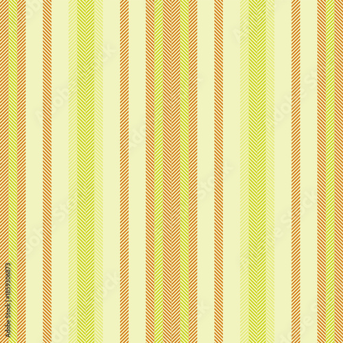 Frder vertical seamless pattern, pure background stripe fabric. Ted texture textile lines vector in light and orange colors.