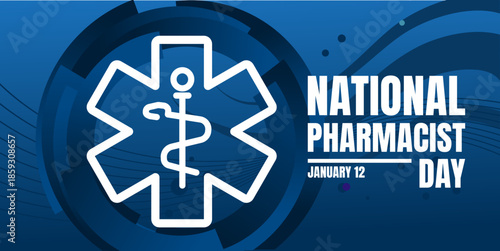 ational pharmacist day banner, january 12, banner - vector illustration