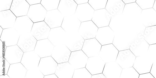 Abstract white hexagon geometric pattern background. Futuristic digital high-technology banner