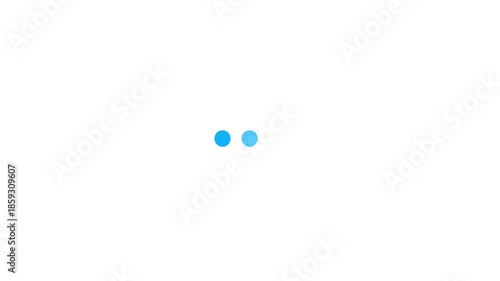 Abstract loading 3 dots looping progress icon animation. 3 blue color loading dots animated on white background. 4k video