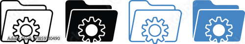 Folder with gear icon variations showing configuration setting