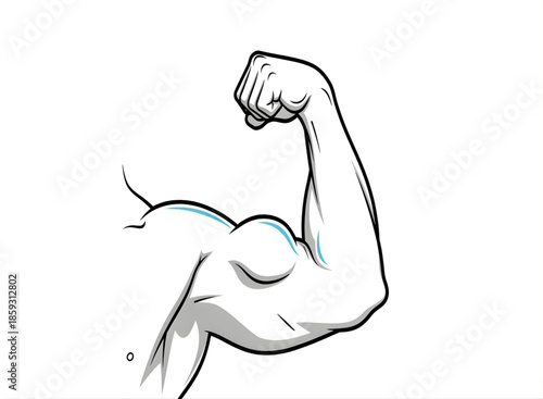 Bicep flexing arm illustration
