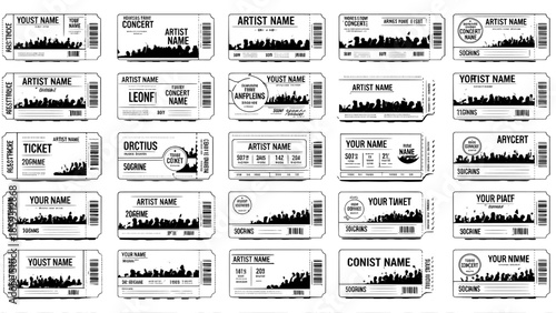 Ticket templates for concerts and events