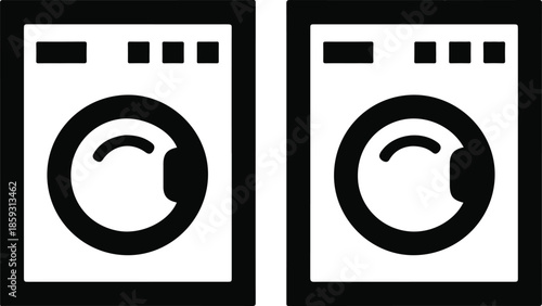 Set of two washing machines for laundry or cleaning service