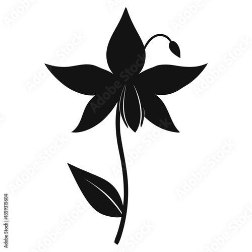 Foto columbine aquilegia silhouette flower