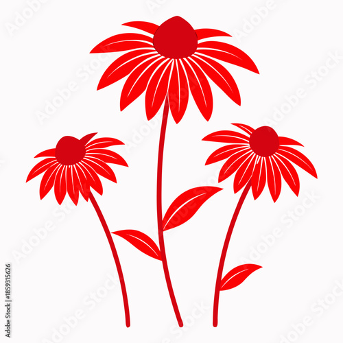 coneflower hybrid red flower silhouette vector