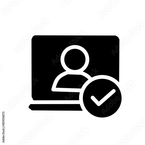 User Profile Card Solid Icon Flat Vector Transparent Background