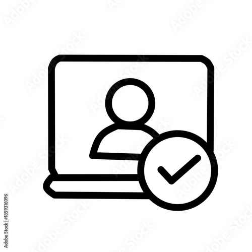 User Profile Card Outline Icon Line Vector Transparent Background