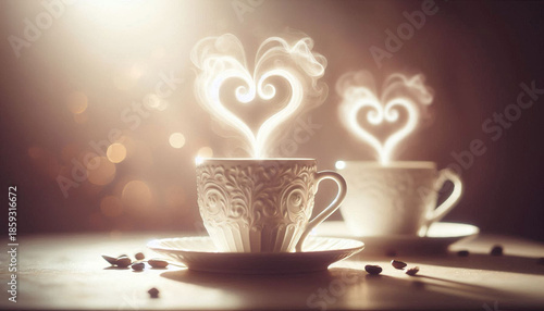 cup of coffee with heart, valentine day