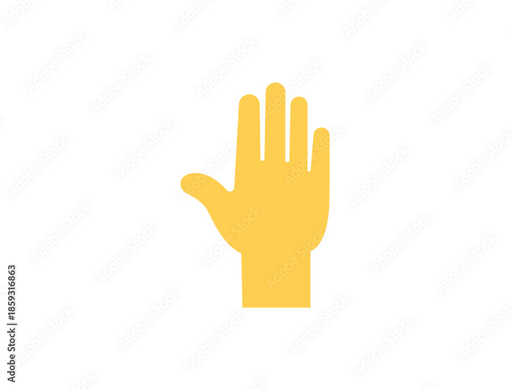 Fototapeta premium hand high five raised in the air palm finger emoji symbol sign icon vector illustration isolated flat