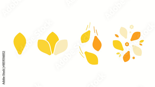 Autumn leaves falling in air. Spring Vector Packs. EPS Editable