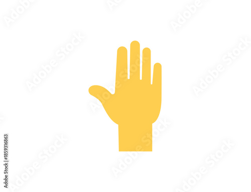 hand high five raised in the air palm finger emoji symbol sign icon vector illustration isolated flat