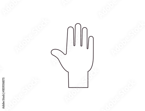 hand high five raised in the air palm finger emoji symbol sign icon vector illustration isolated flat