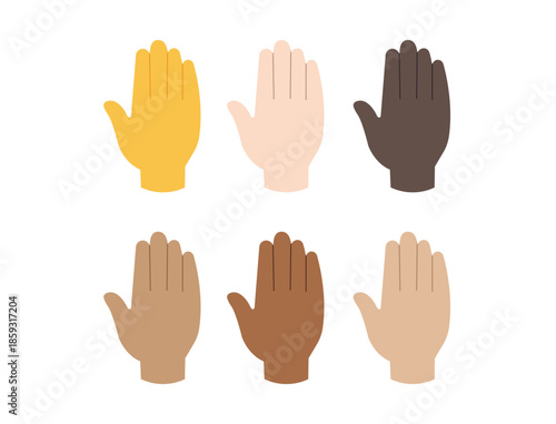 hand high five raised in the air palm finger emoji symbol sign icon vector illustration isolated flat
