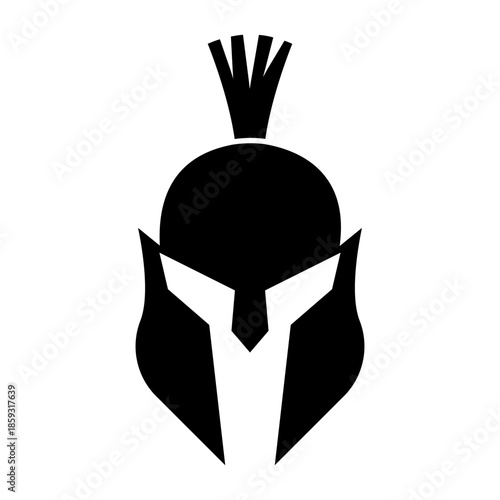 Spartan helmet icon vector. Spartan Illustration sign. Medieval helmet symbol or logo.