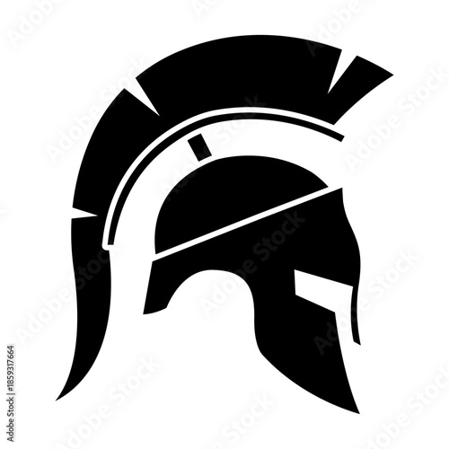 Spartan helmet icon vector. Spartan Illustration sign. Medieval helmet symbol or logo.