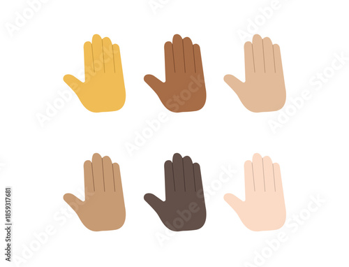 hand high five raised in the air palm finger emoji symbol sign icon vector illustration isolated flat