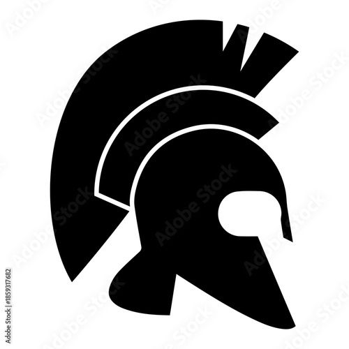 Spartan helmet icon vector. Spartan Illustration sign. Medieval helmet symbol or logo.