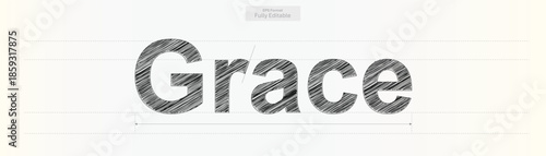 Visually appealing Grace word with a hand drawn sketchy texture perfect for elegant graphic design needs