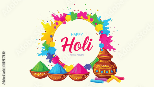 Happy Holi Greeting Card