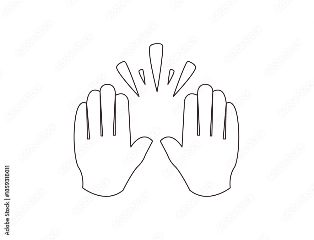 Obraz premium raising hands pair of hands raised in air happy joy celebration hand fingers emoji symbol sign icon vector illustration isolated flat