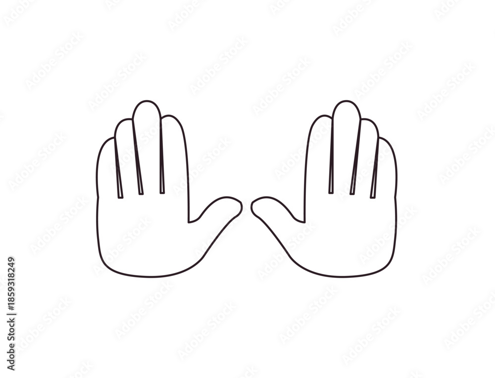 Obraz premium raising hands pair of hands raised in air happy joy celebration hand fingers emoji symbol sign icon vector illustration isolated flat