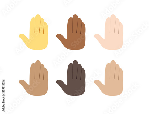 hand high five raised in the air palm finger emoji symbol sign icon vector illustration isolated flat
