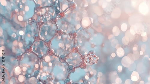 Complex Molecule, Hyper Detailed Interconnected Atoms, 3D Molecular Structure Background