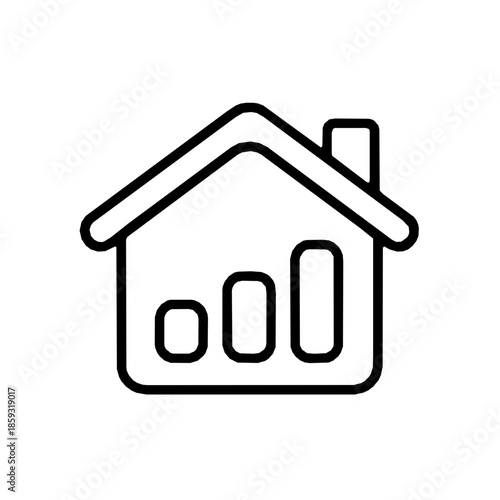 Home energy monitoring dashboard accessibility outline icon (vector)
