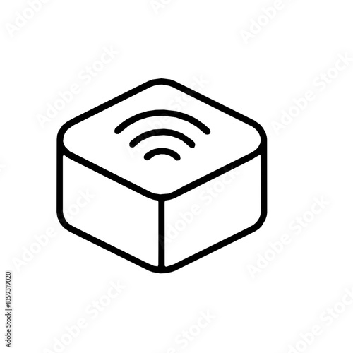 Smart home hub network accessibility outline icon (vector)