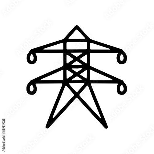 Smart power grid connectivity accessibility outline icon (vector)